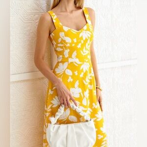Yellow Floral A-Line Sundress